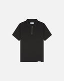 Pure Tencel Cotton Short Sleeve Polo - Black