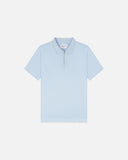 Pure Tencel Cotton Short Sleeve Polo - Light Blue