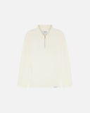 Pure Tencel Cotton Long Sleeve Polo - Off White