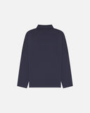 Pure Tencel Cotton Long Sleeve Polo - Dark Navy