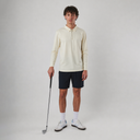Pure Tencel Cotton Long Sleeve Polo - Off White