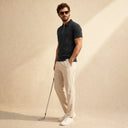 Pure Tencel Cotton Short Sleeve Polo - Black