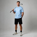 Pure Tencel Cotton Short Sleeve Polo - Light Blue