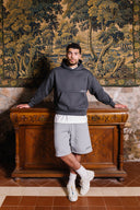 Heavyweight Logo Hood - Storm Grey