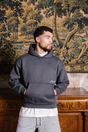 Heavyweight Logo Hood - Storm Grey